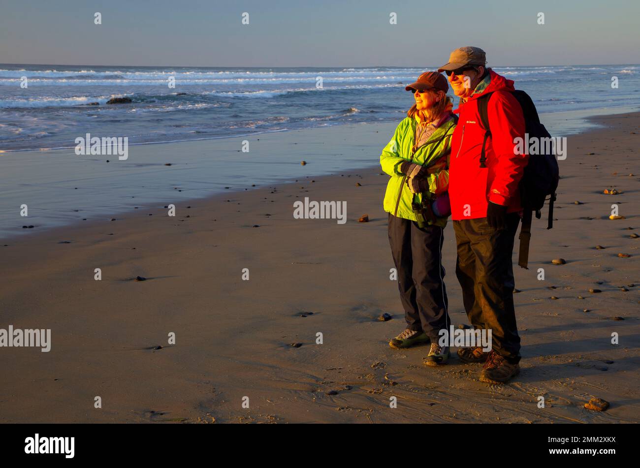 Beach walk, Moolack Beach, Newport, Oregon Stock Photo