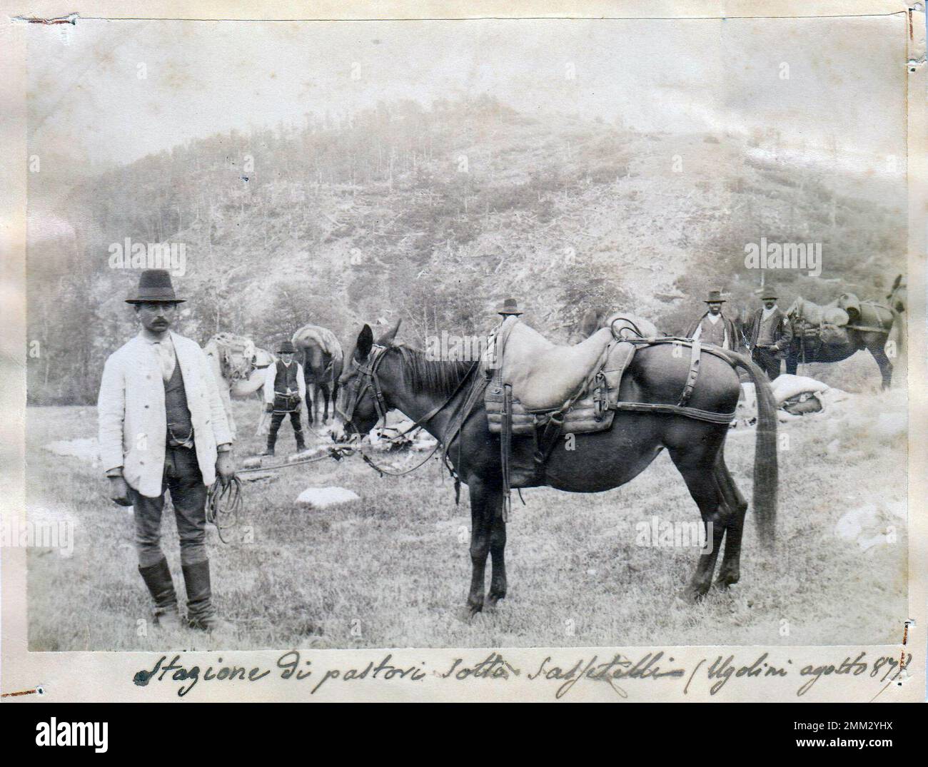 Boscaioli sul Terminillo nel 1887 Stock Photo