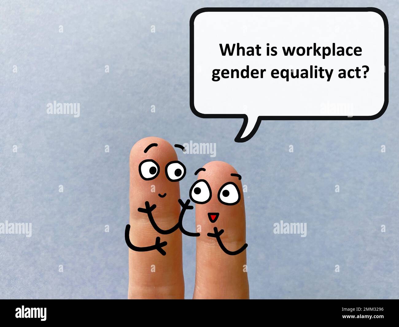 Two fingers are decorated as two person one of them is asking another