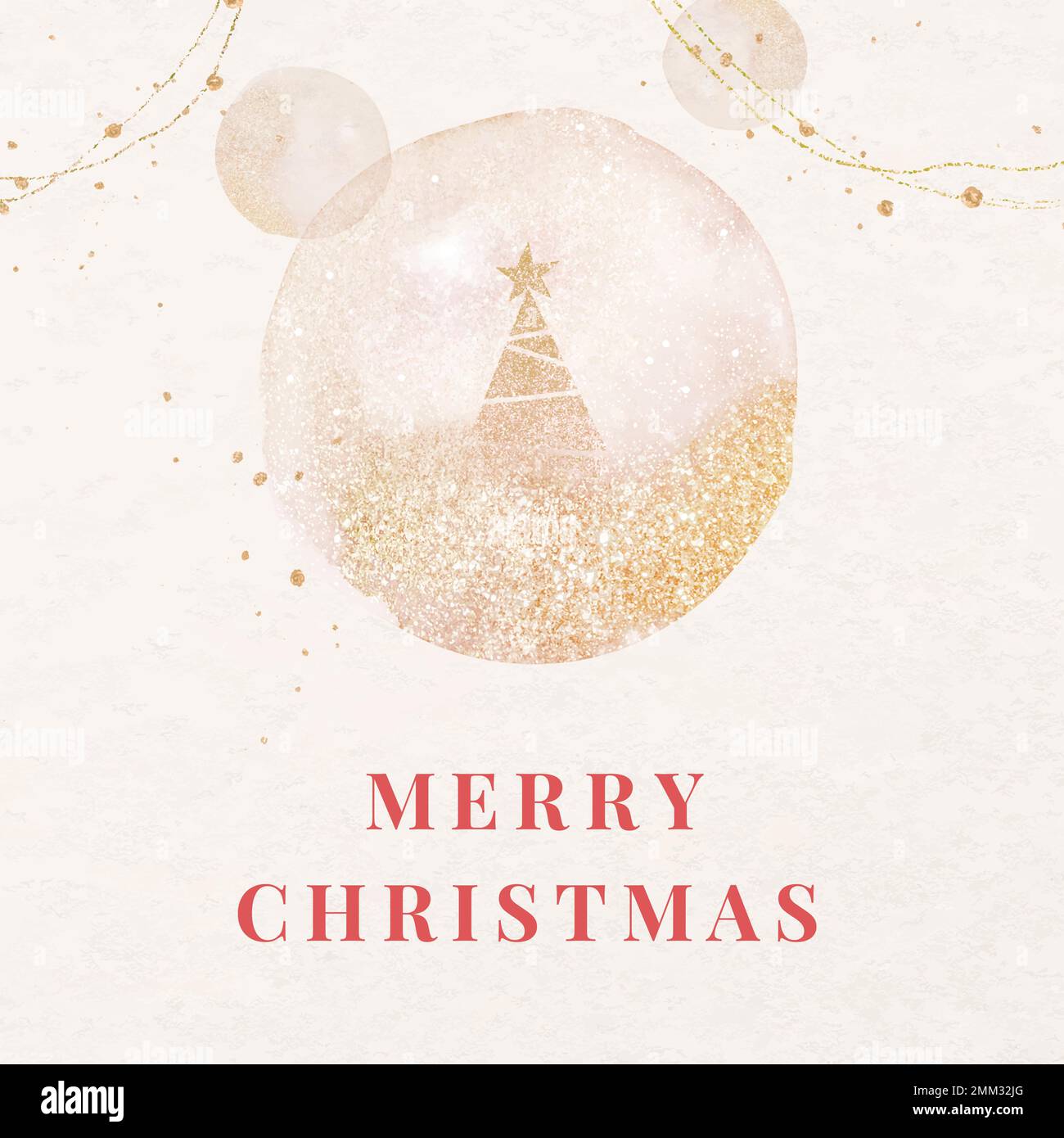 Merry Christmas Facebook post template, holiday greetings for social