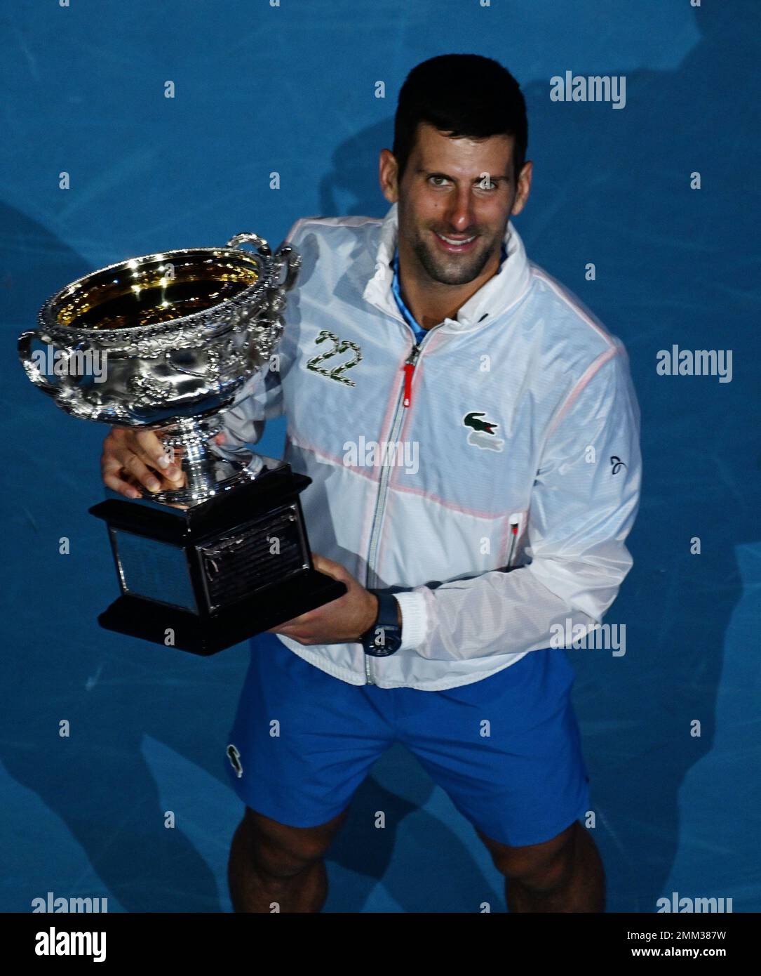 Djokovic australian open 2023 trophy hi-res stock photography and images