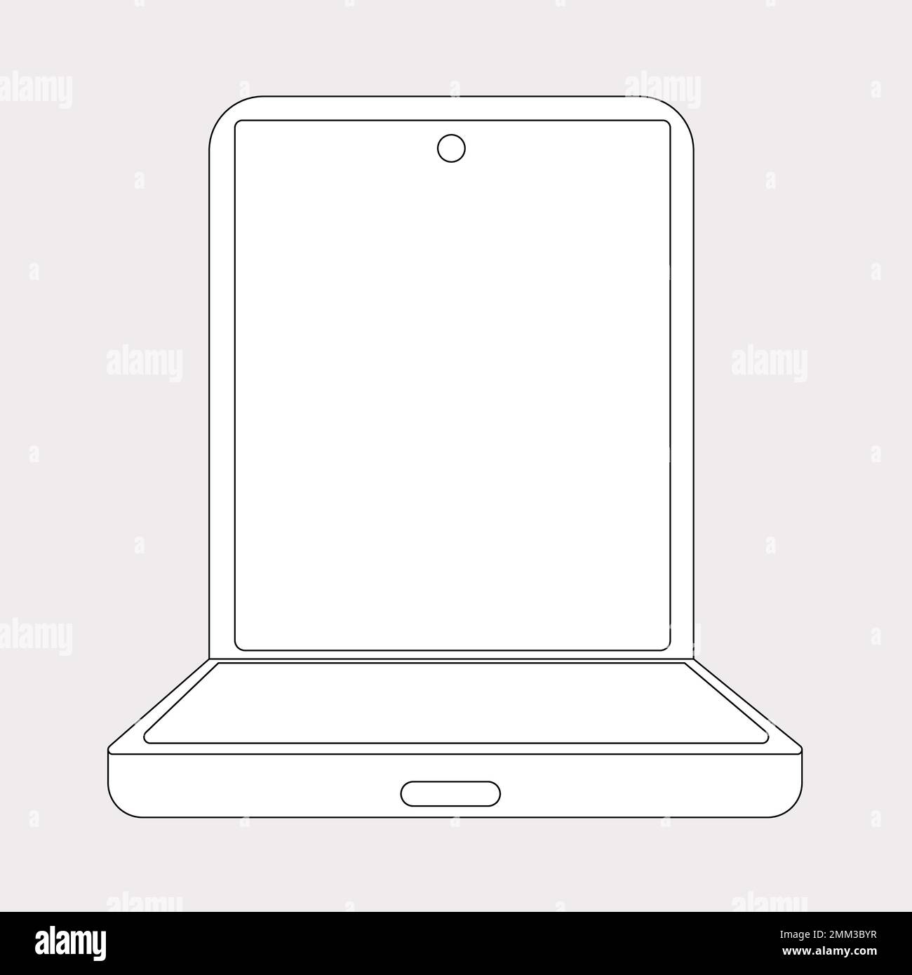 Foldable phone, blank screen, flip phone vector illustration Stock