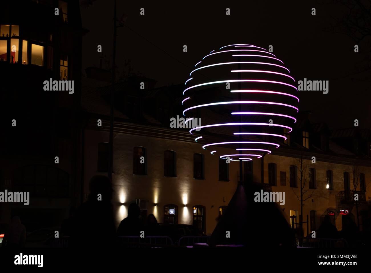 photo beautiful installation stands in the city in the form of a circle ...