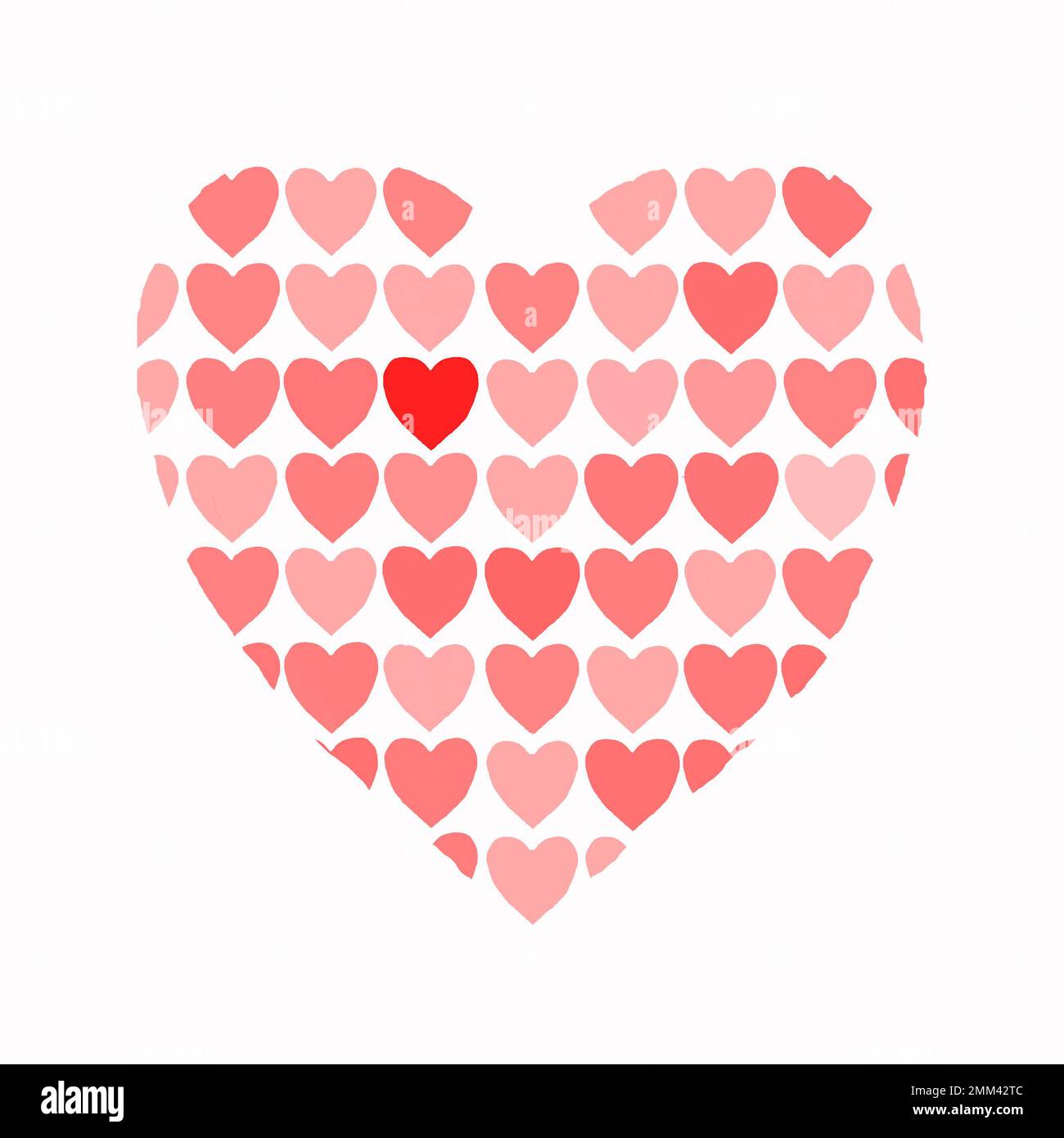 Valentine illustration colored Hearts Stock Photo