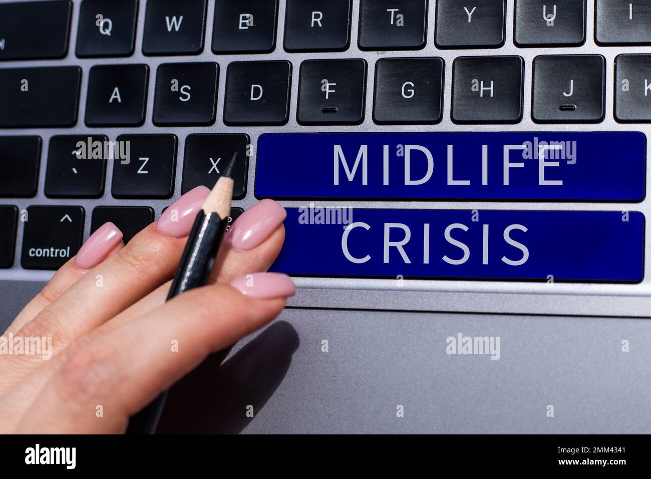 Sign displaying Midlife Crisis. Word for Software development technique Decomposing an application Stock Photo