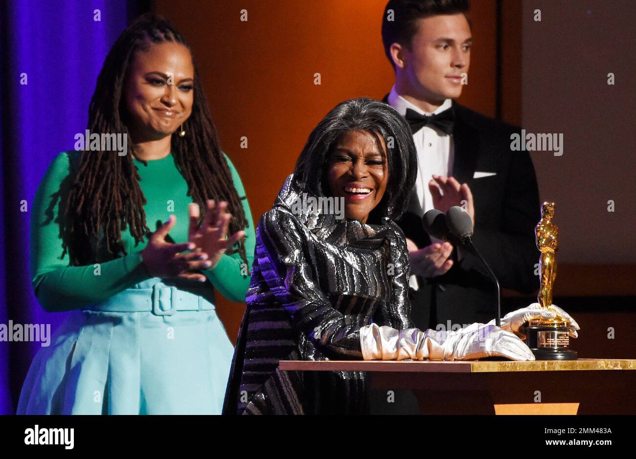 Actress Cicely Tyson accepts her honorary Oscar onstage as presenter