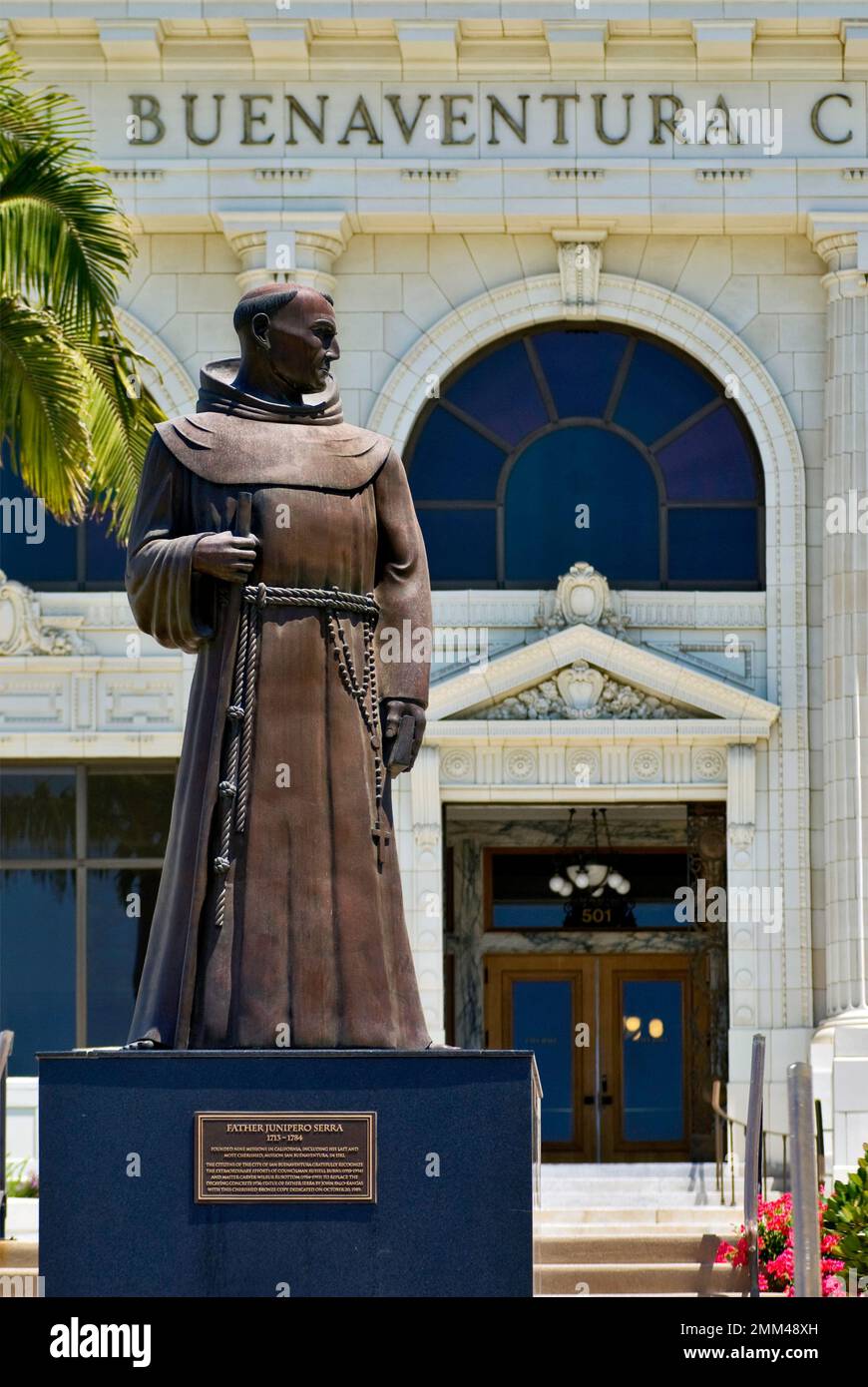 Father Junipero Serra statue by John Palo-Kangas at City Hall in Ventura, California, USA Stock Photo