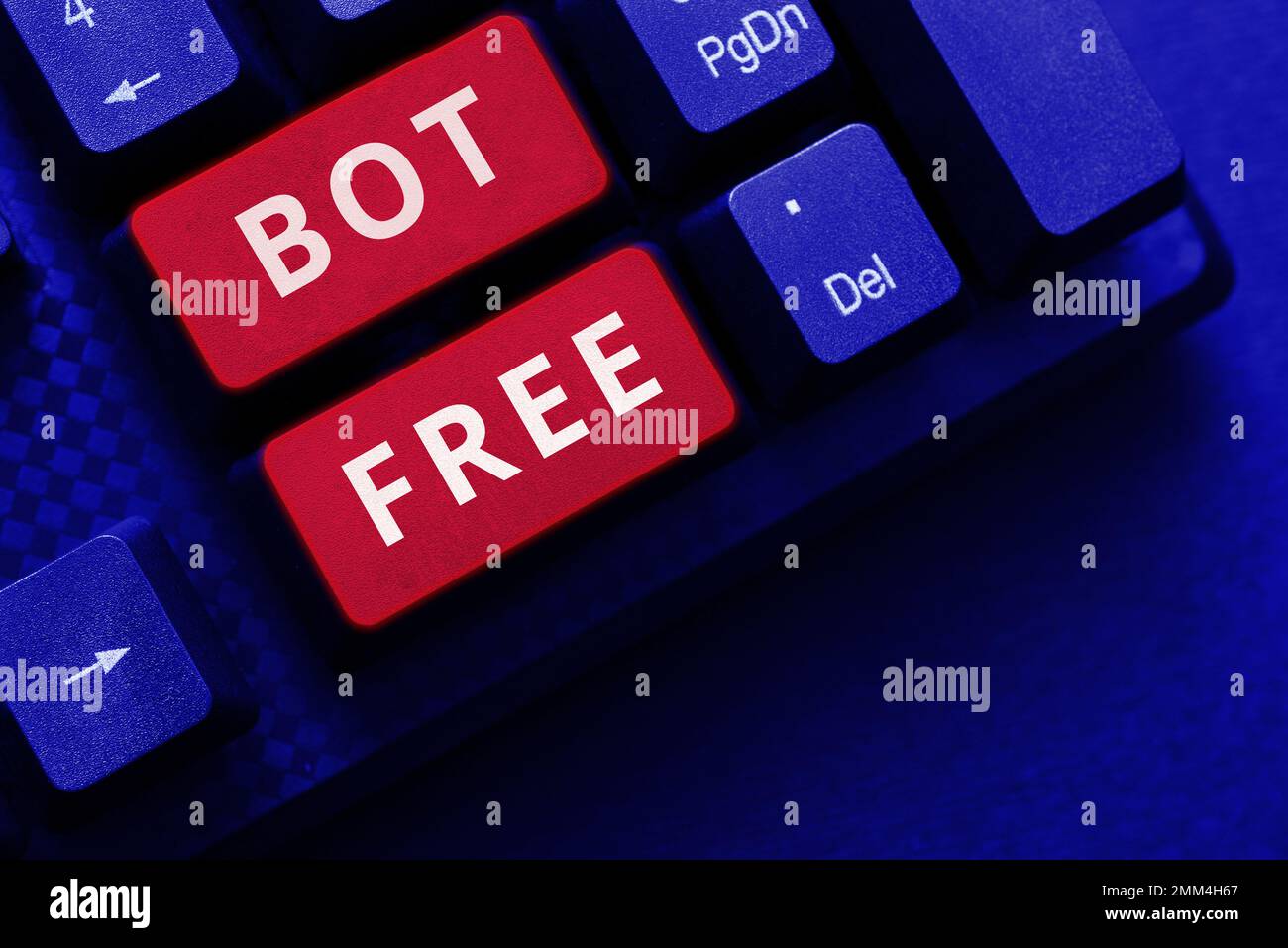 Conceptual display Bot Free. Word Written on a computer program that works automatically Internet robots Stock Photo
