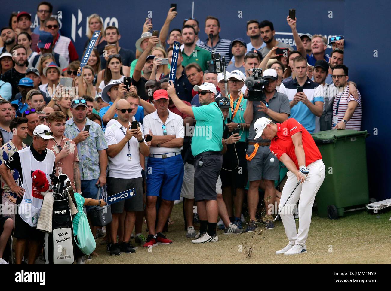 England's Matt Wallace plays a shot on the 18th hole during the third