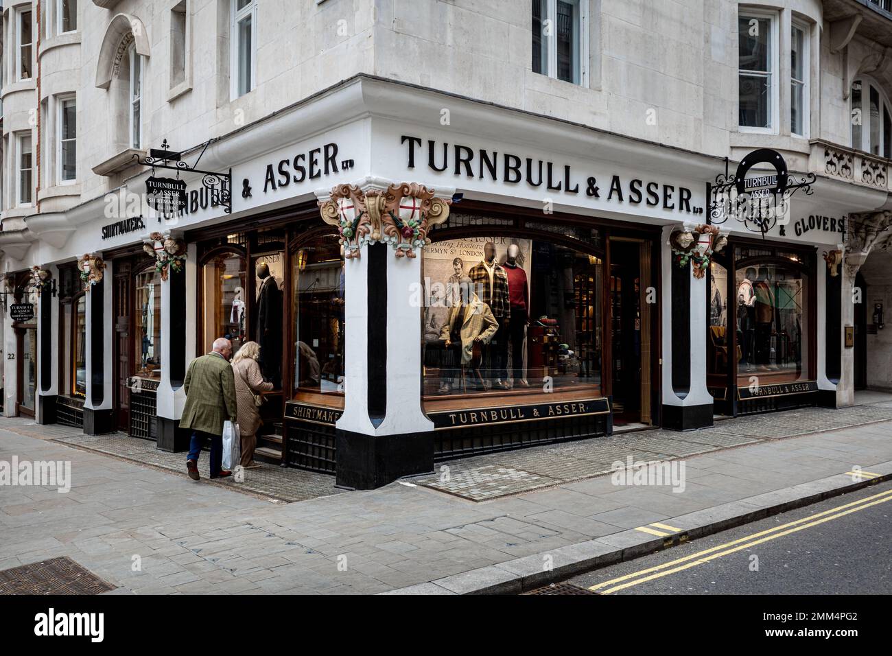 Turnbull & Asser Jermyn Street St James's London. Turnbull and Asser is a British shirt-maker established in 1885, flagship store, Jermyn St London. Stock Photo