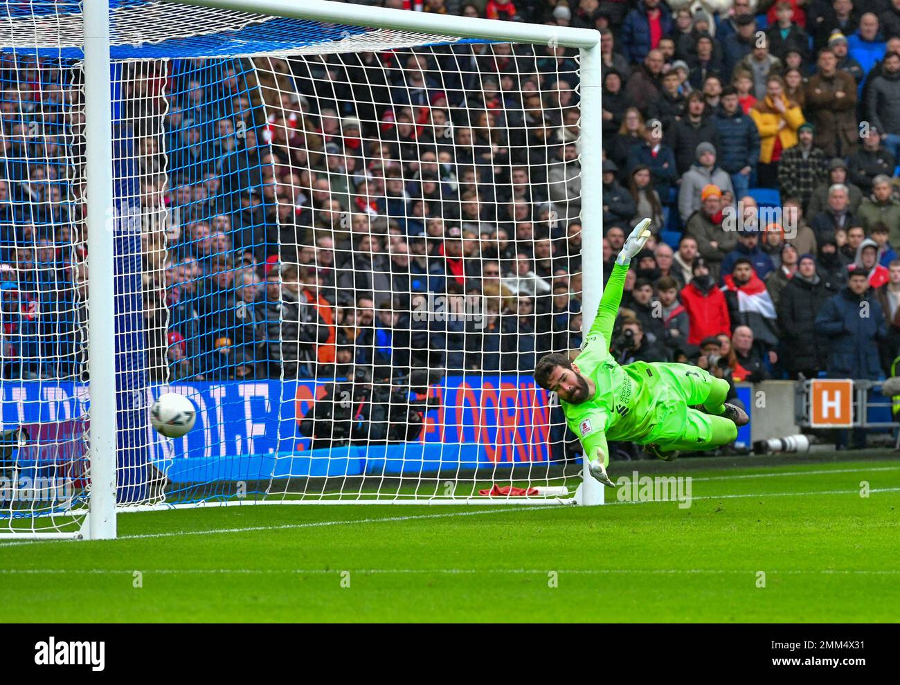Brighton, UK. 29th Jan, 2023. Alisson Becker Goalkeeper of Liverpool FC ...