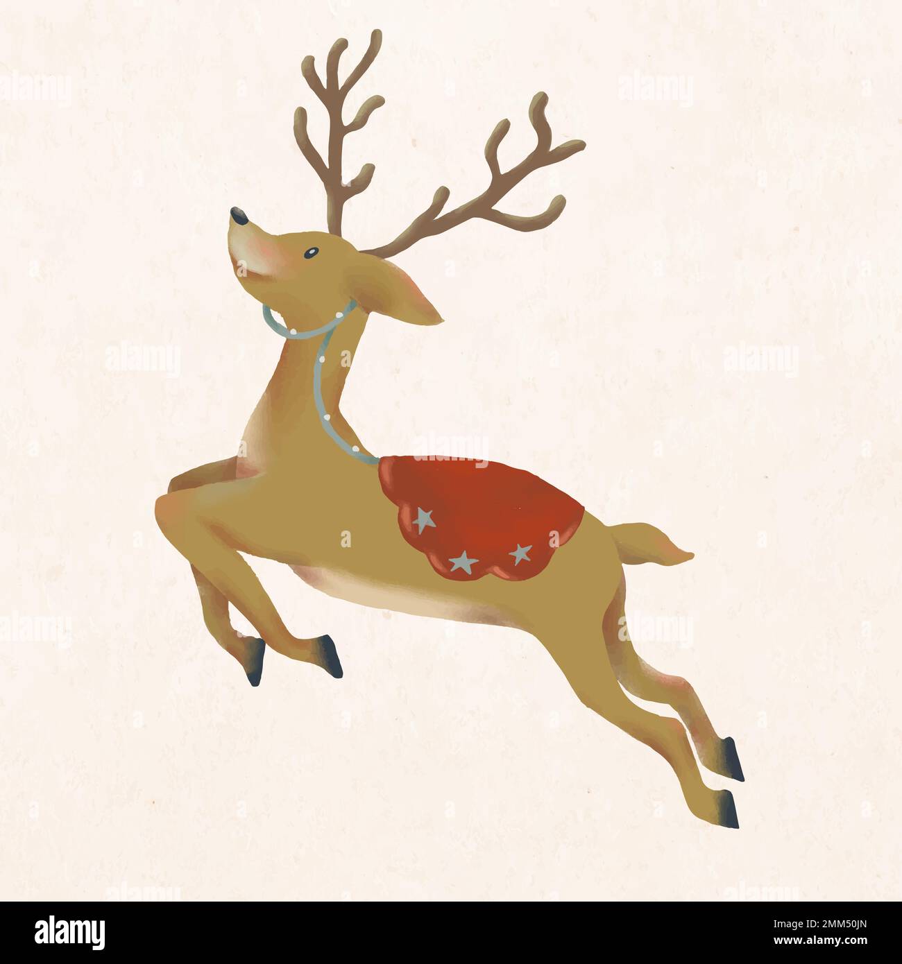 Christmas sticker, reindeer vector, hand drawn illustration Stock ...