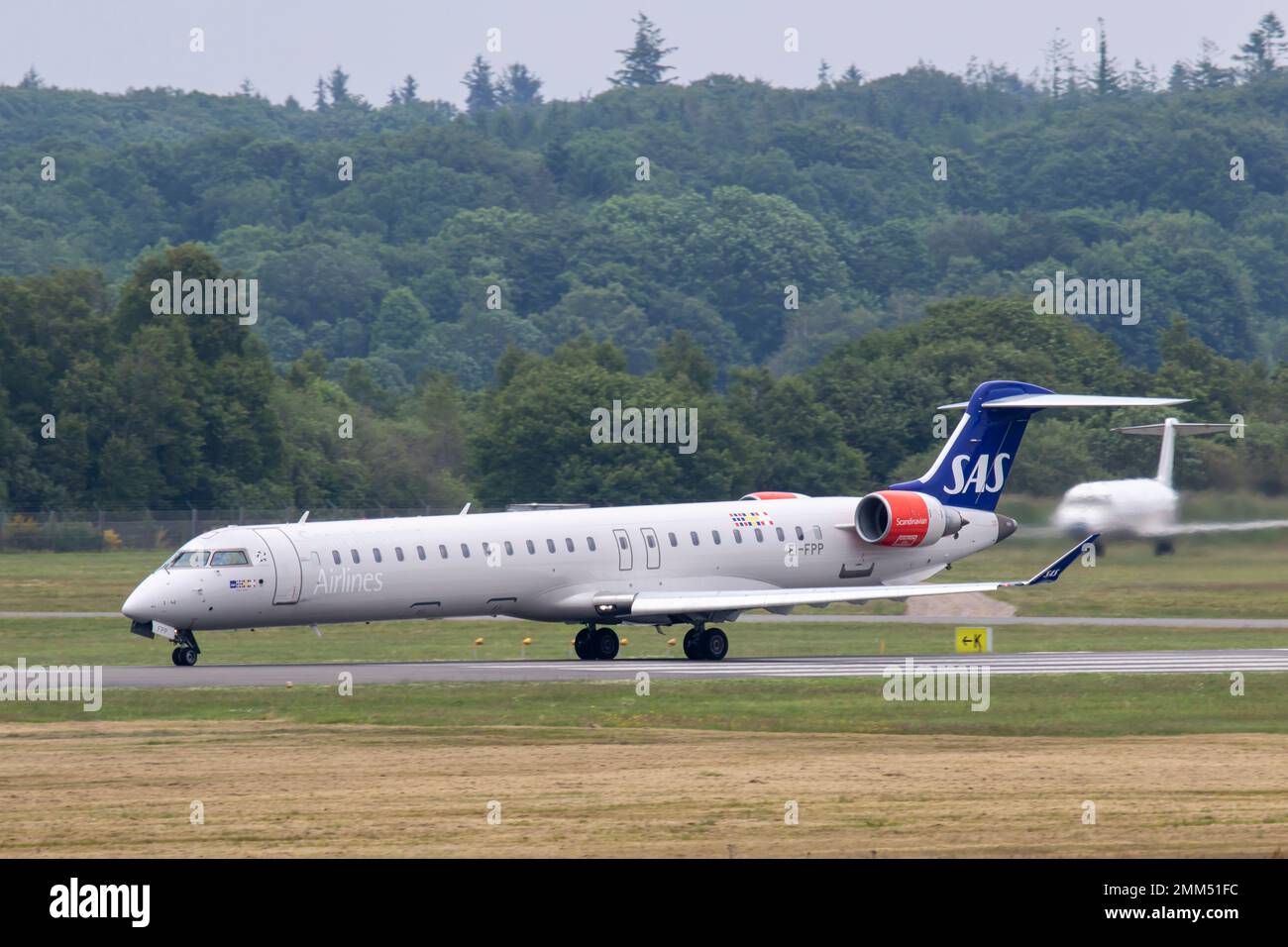 EI-FPP Bombardier CRJ-900LR SAS Scandanavian Air Service Billund Airport EKBI 17/06/2022 Stock Photo