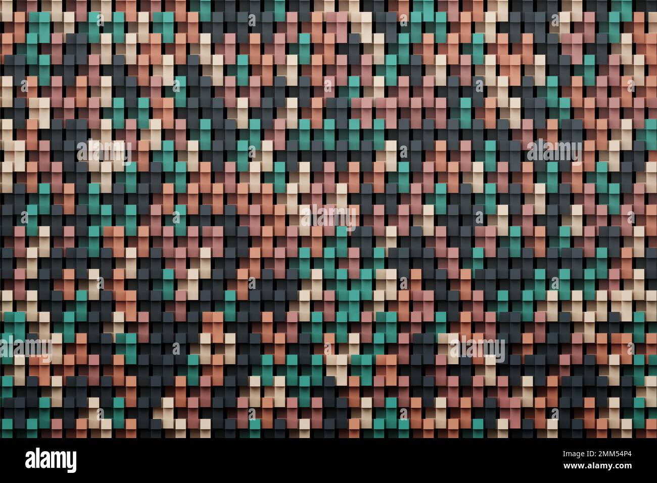 Abstract row of colorful futuristic objects background 3d rendering ...