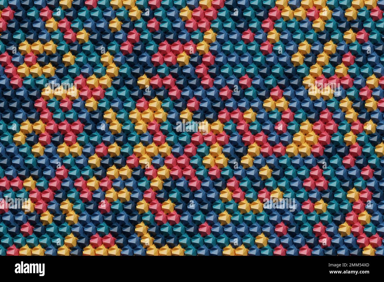 Abstract row of colorful futuristic objects background 3d rendering ...
