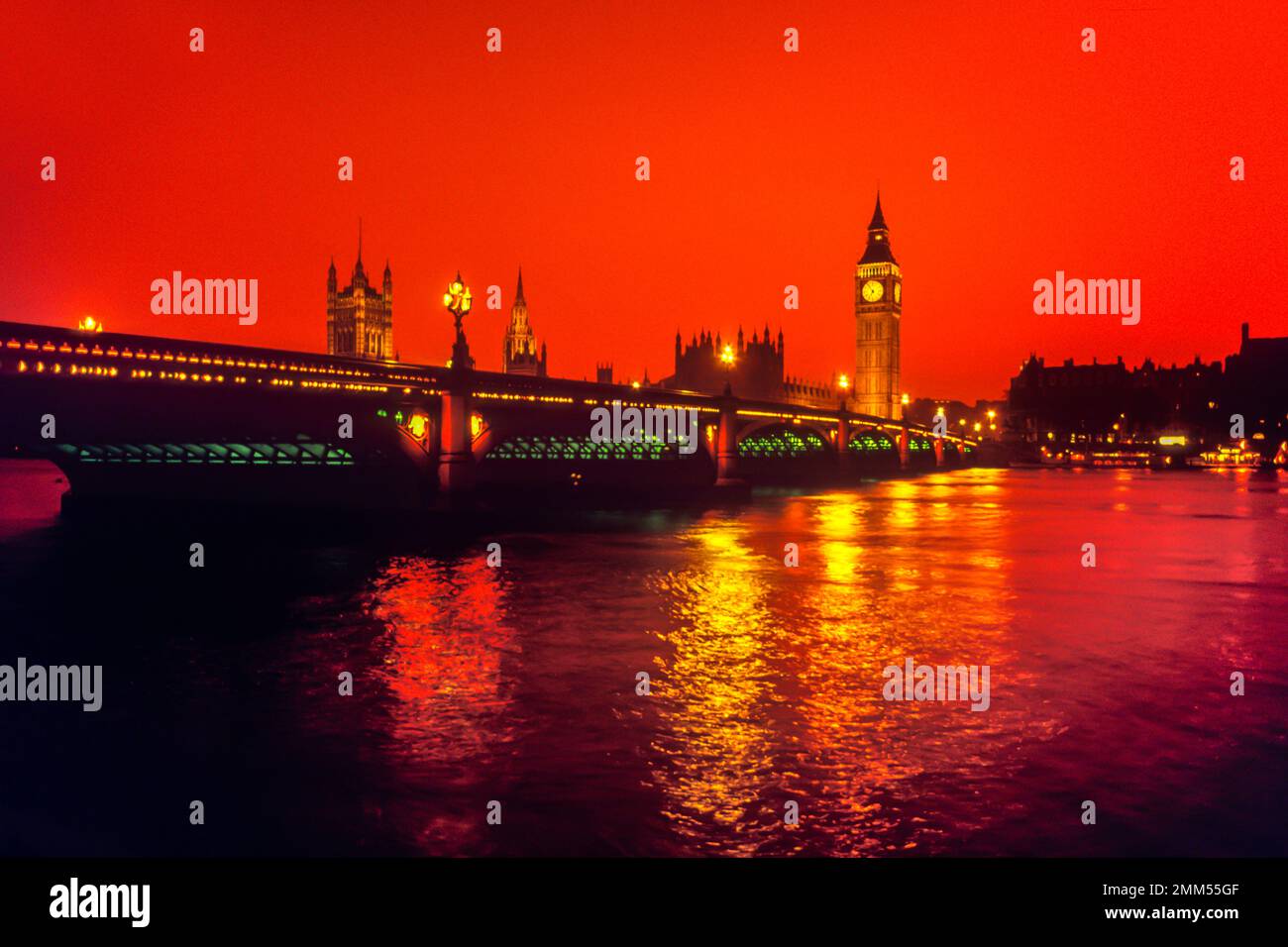 1987 HISTORICAL HOUSES OF PARLIAMENT WESTMINSTER BRIDGE RIVER THAMES ...