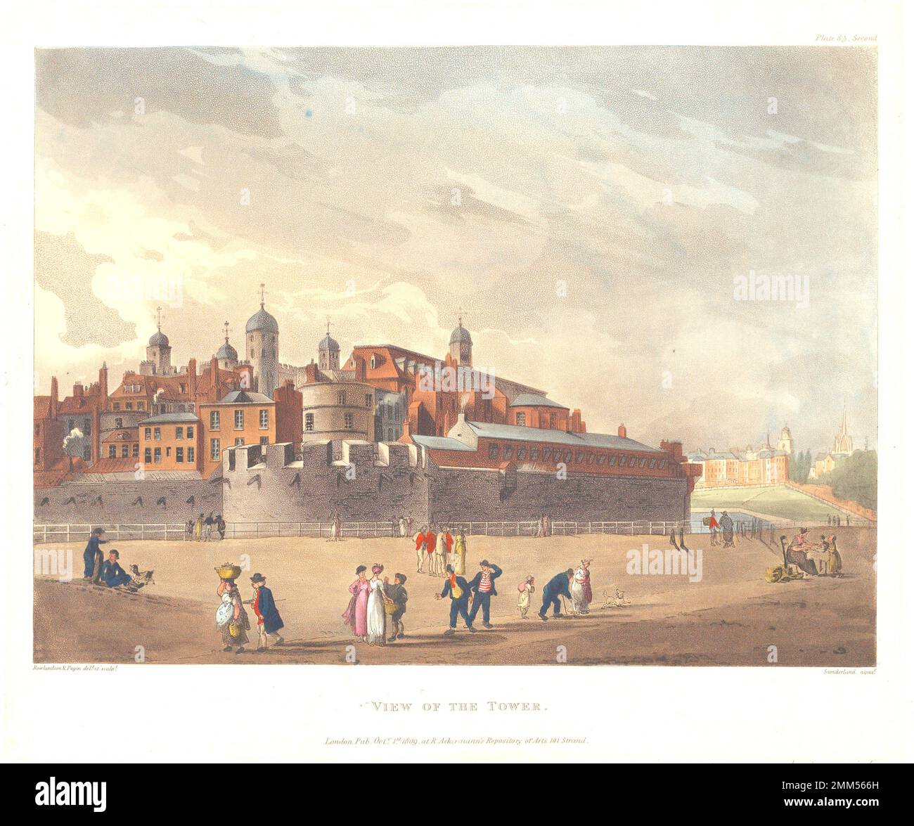 Thomas Rowlandson - View of the Tower of London - 1809 Stock Photo
