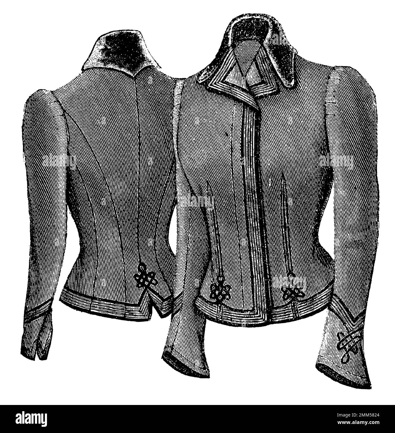 Vintage engraving of a portrait of a Victorian jacket (isolated on white). Published in Systematischer Bilder-Atlas zum Conversations-Lexikon, Ikonogr Stock Photo