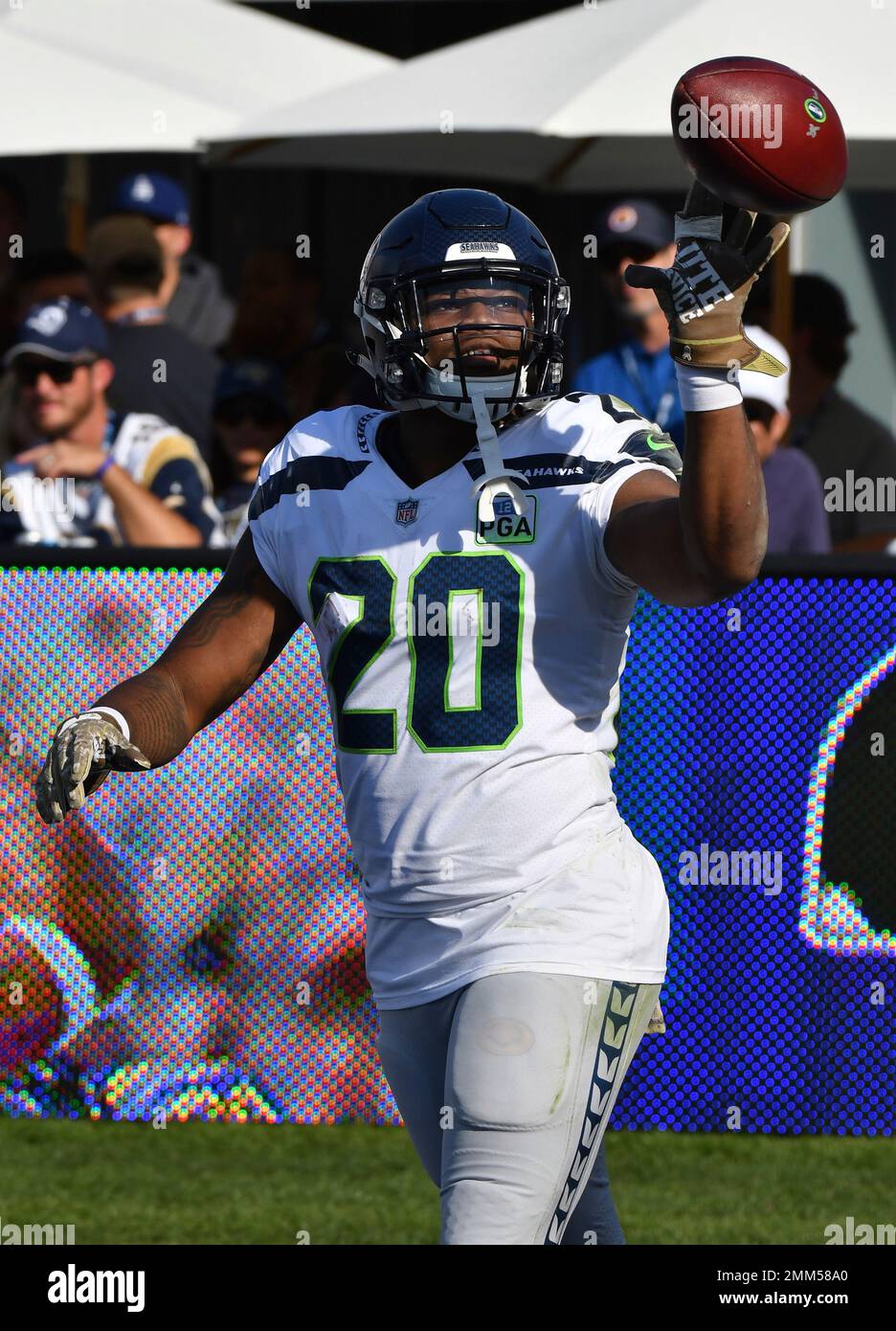 Seattle Seahawks running back Rashaad Penny (20) with the ball after ...
