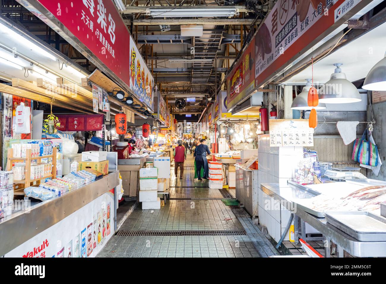 Tainan, JAN 5 2023 - Interior view of the Shuixian Gong Market Stock Photo