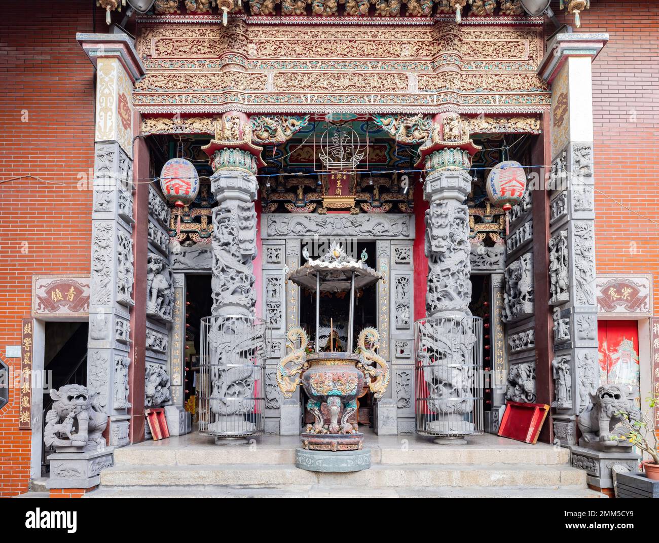 Tainan, JAN 5 2023 - Daytime view of a drug temple in Shennong Street Stock Photo