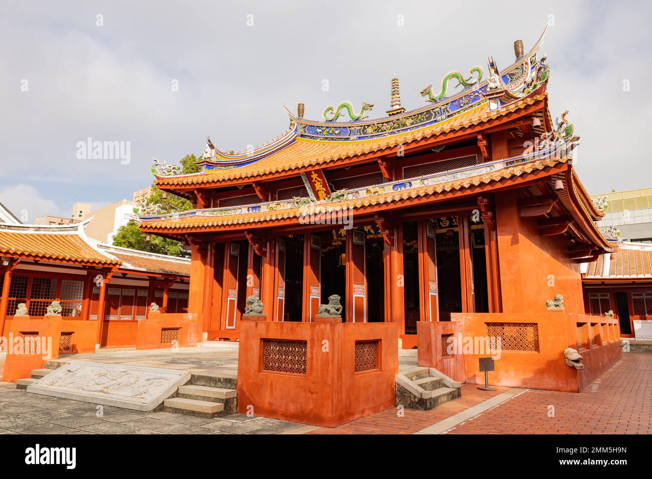 Tainan, JAN 5 2023 - Sunny view of the Tainan Confucian Temple Stock Photo