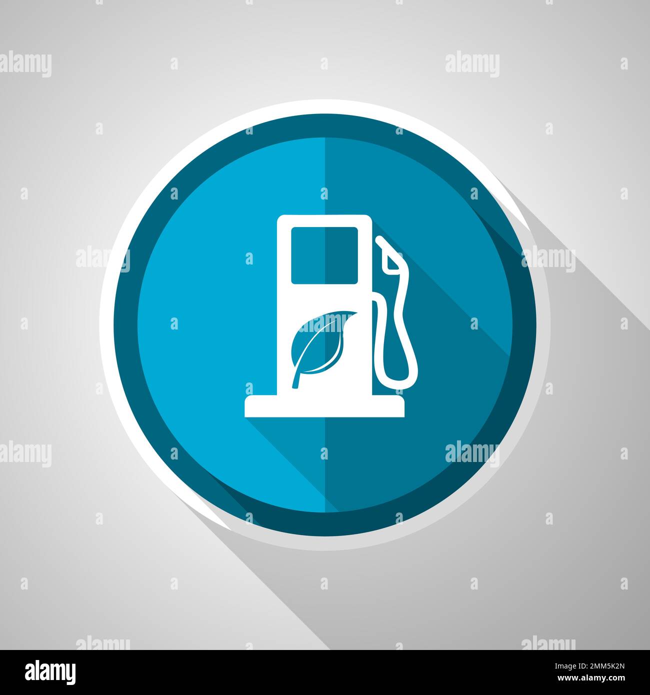 Biofuel symbol, flat design vector blue icon with long shadow Stock Vector