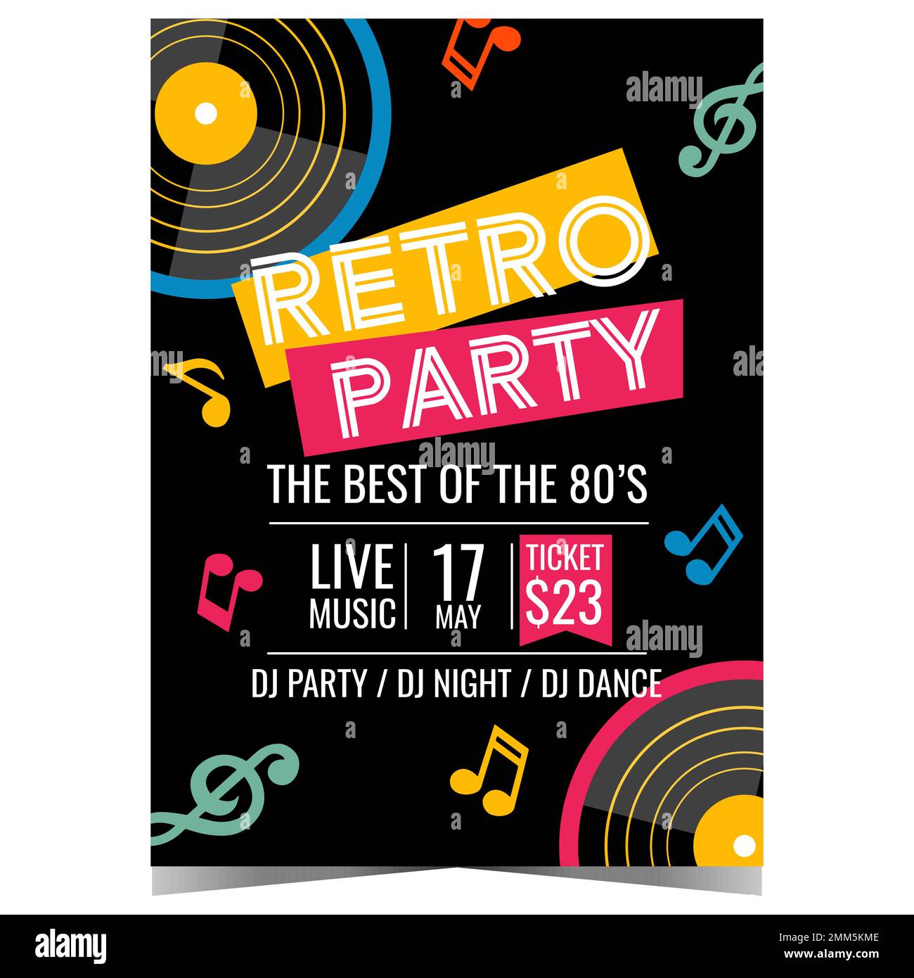 Retro 80's club flyer