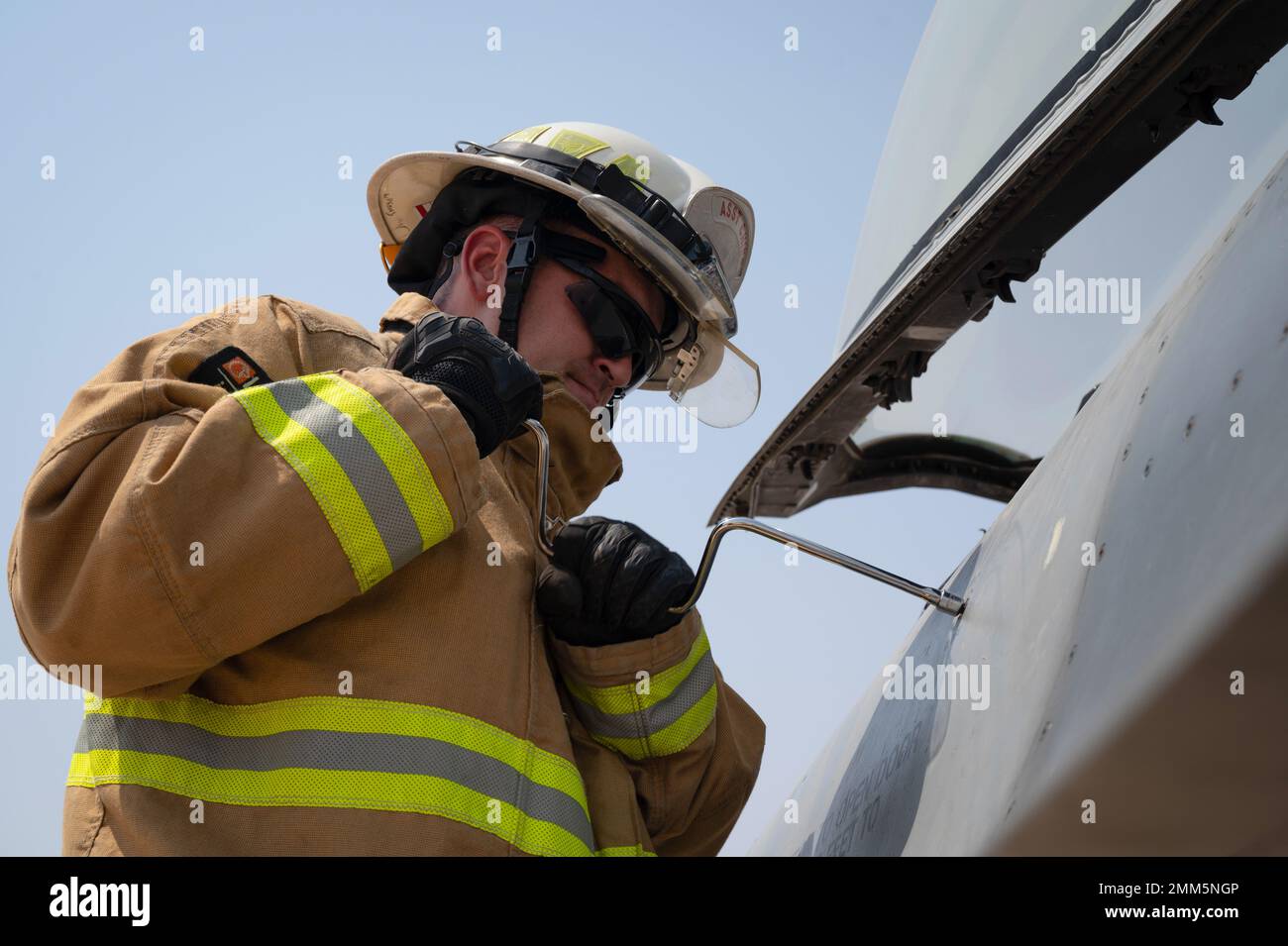U.S. Air Force Tech. Sgt. Thomas Stewart, 386th Expeditionary Civil Engineer Squadron crew chief 