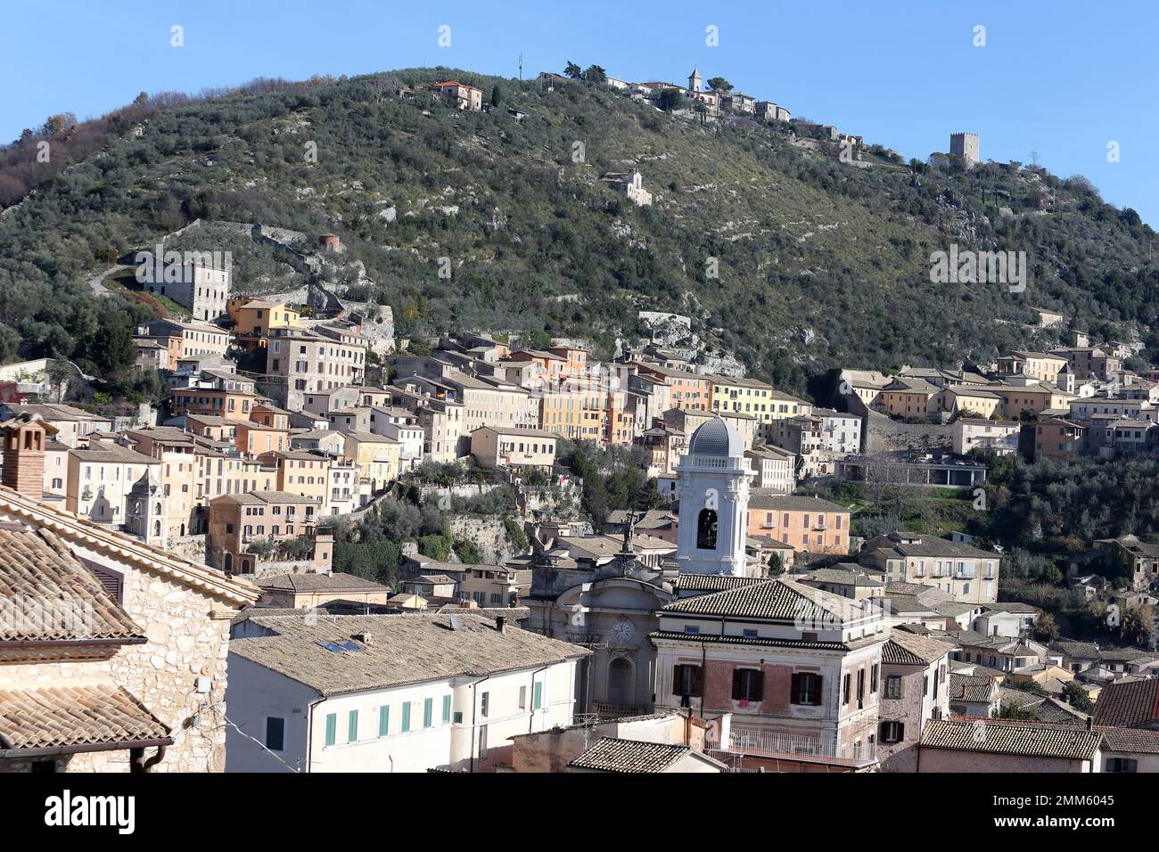 Arpino, Italy - January 5, 2023: Panorama of the city from the Mastroianni Foundation Stock Photo