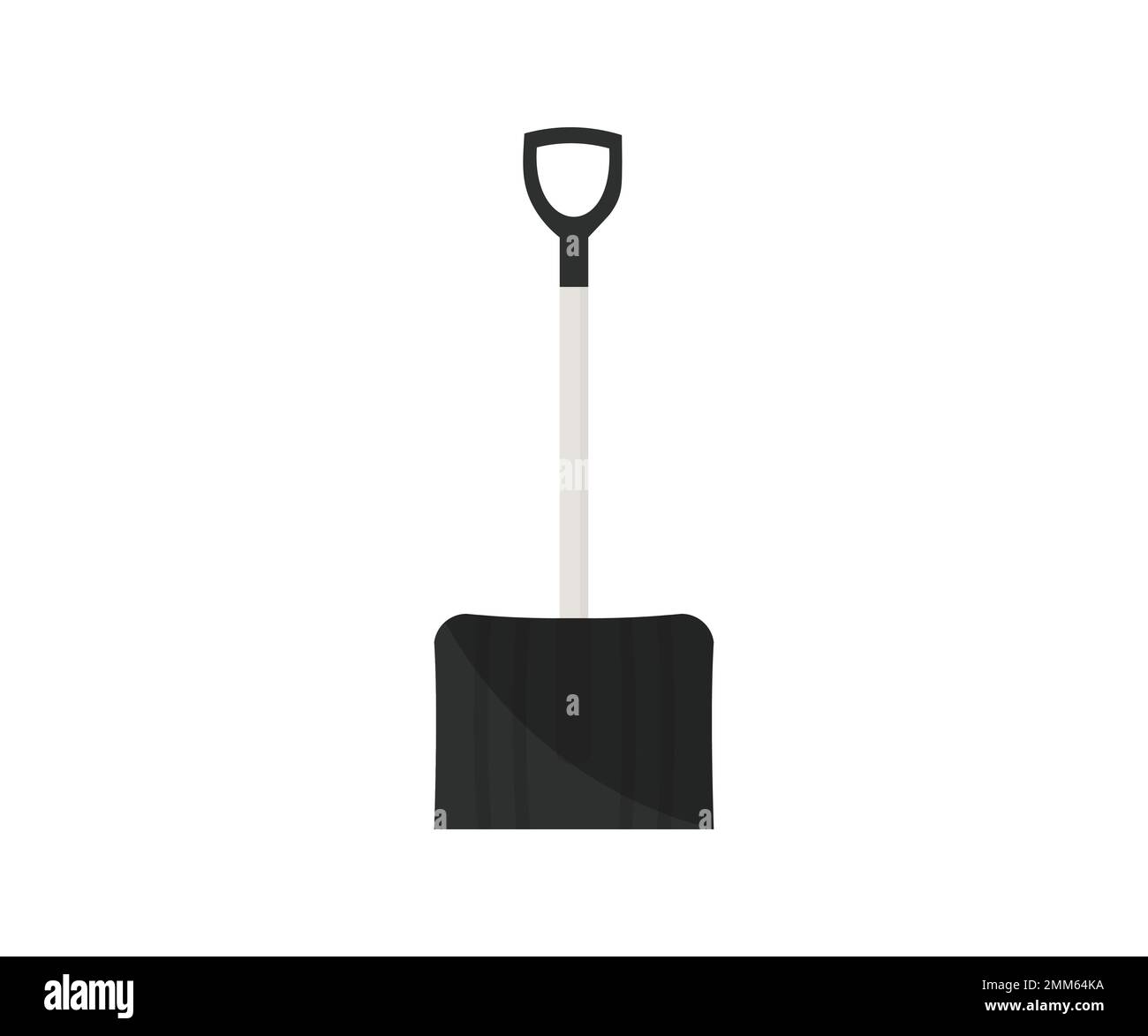 Plastic snow shovel logo design. Winter snow removal and cleaning. Close up of snow shovel vector design and illustration. Stock Vector
