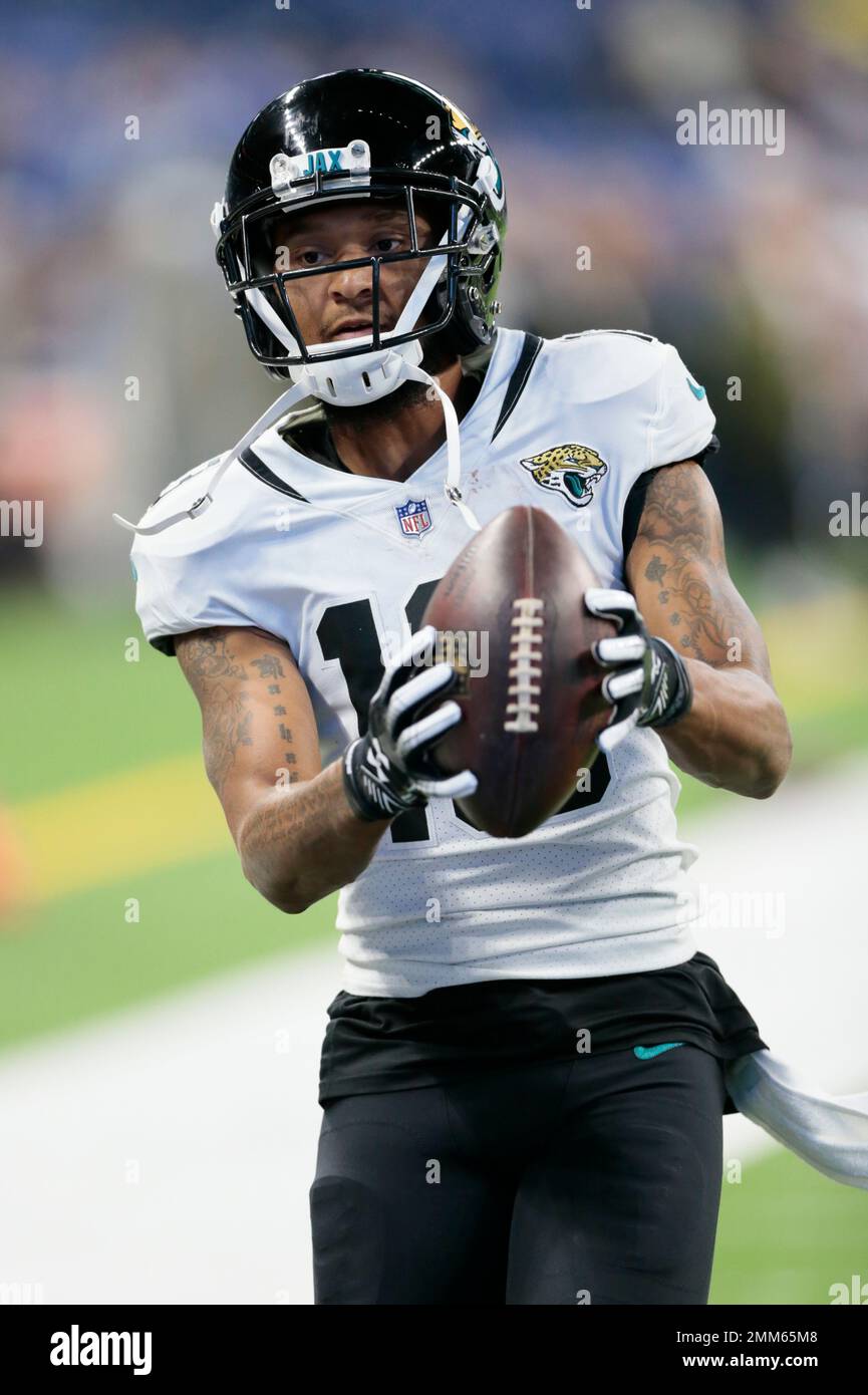 Jacksonville Jaguars wide receiver Rashad Greene (13) before an NFL  football game in Indianapolis, Sunday, Nov. 11, 2018. (AP Photo/AJ Mast  Stock Photo - Alamy