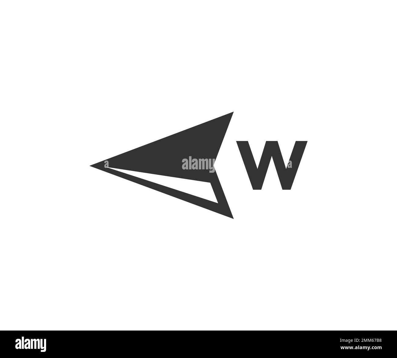 Compass arrow direction West icon design. Geographical position