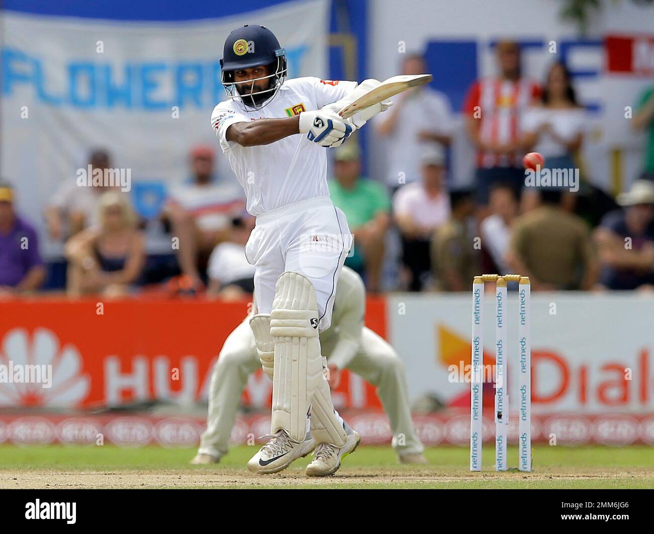 Sri Lanka's Kaushal Silva plays a shot during the fourth day of the ...