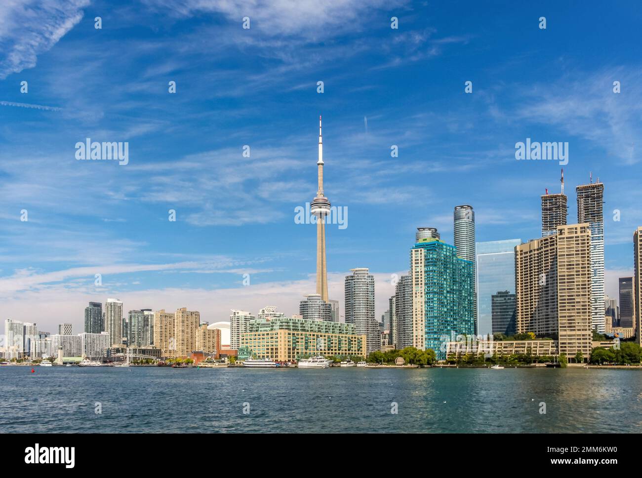 Toronto Waterfront seen from Lake Ontario, Canada Stock Photo