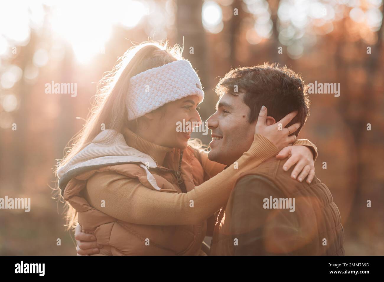 Young couple looking in love. Valentines day Stock Photo