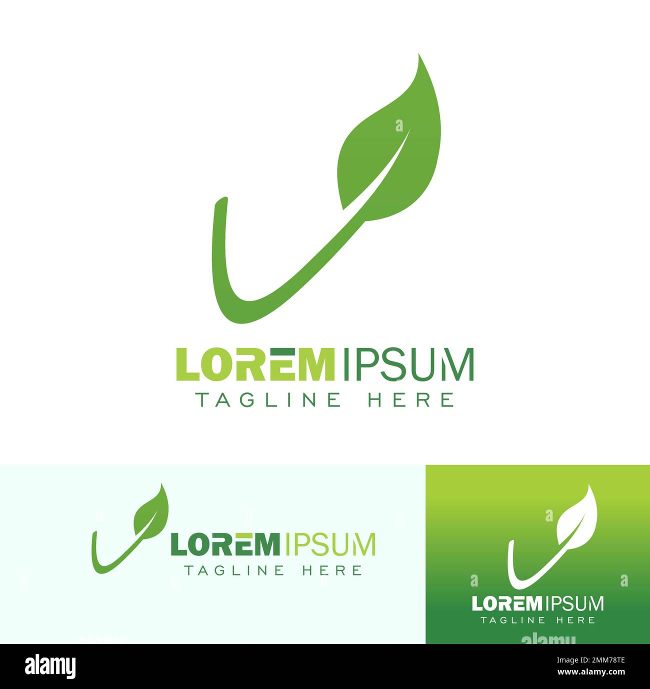A vector illustration set of V leaf Monogram Initial Logo Sign Stock ...