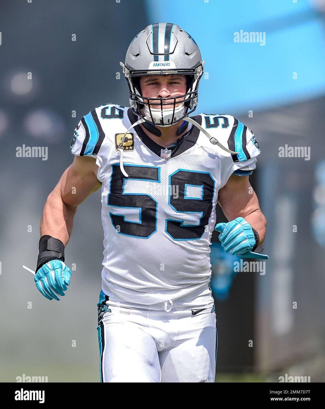 Carolina Panthers linebacker Luke Kuechly (59) before the NFL