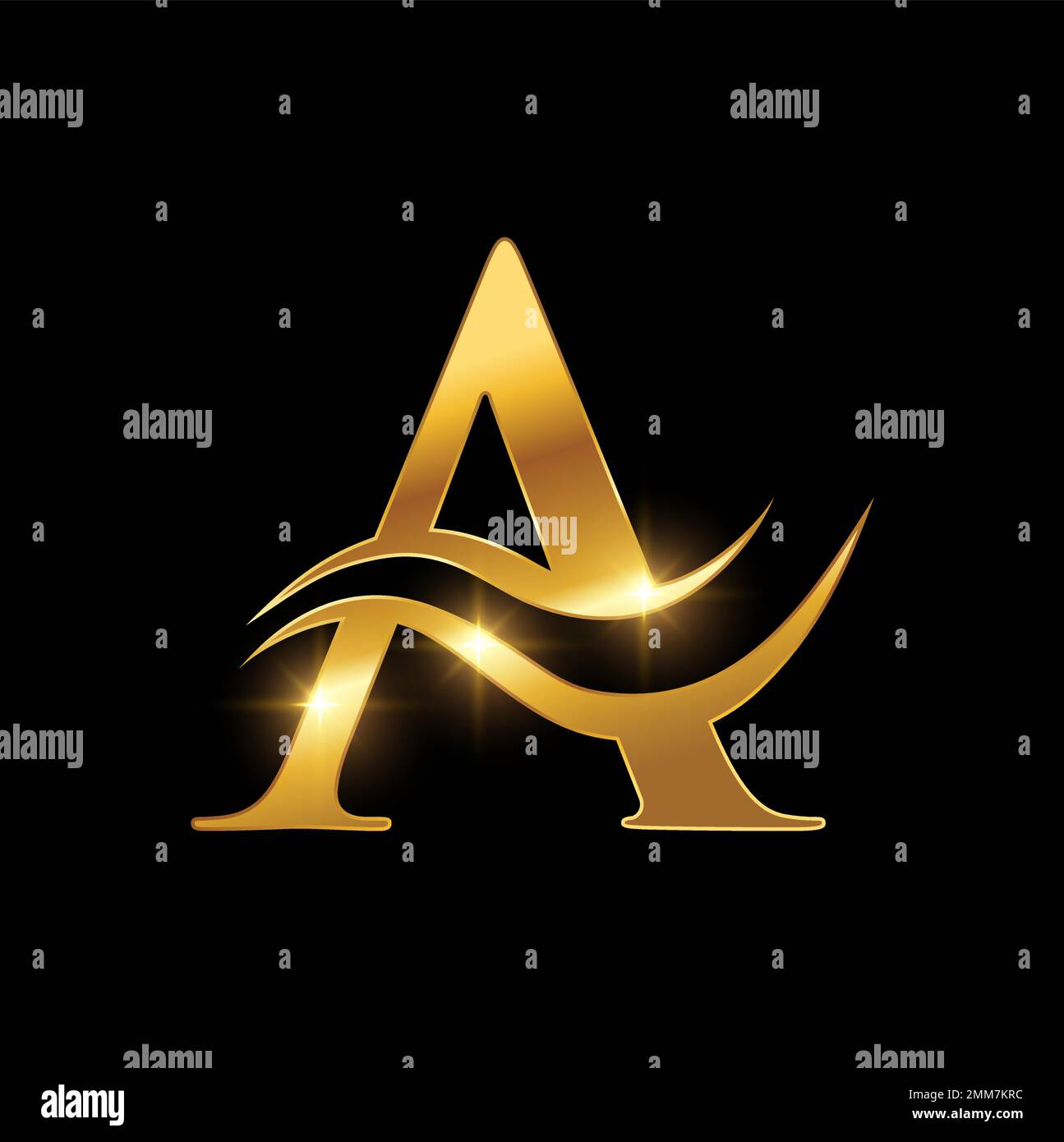A vector illustration of Golden Luxury Logo Monogram Initial Letter A ...