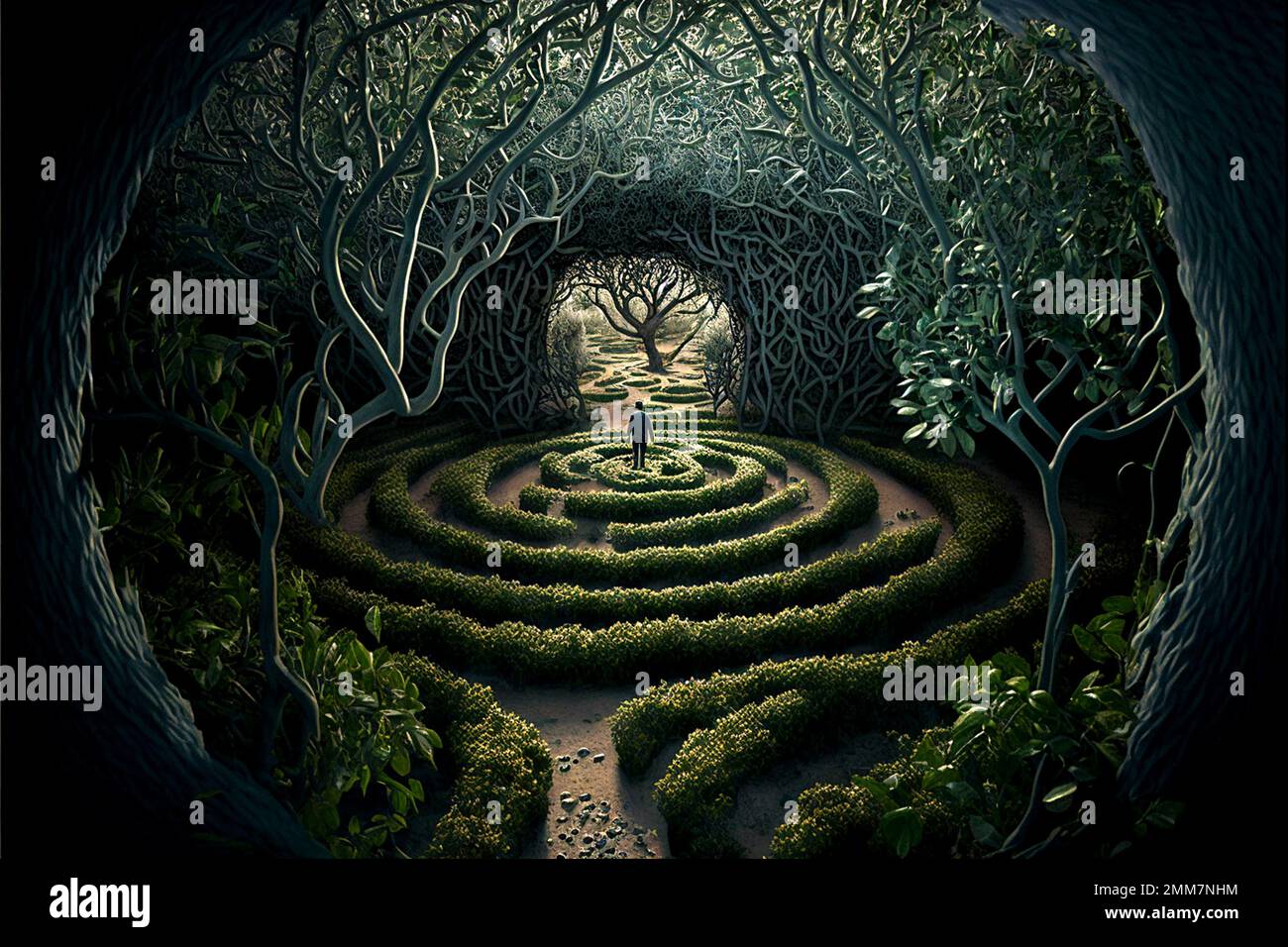 An imaginary maze of trees and branches Stock Photo - Alamy