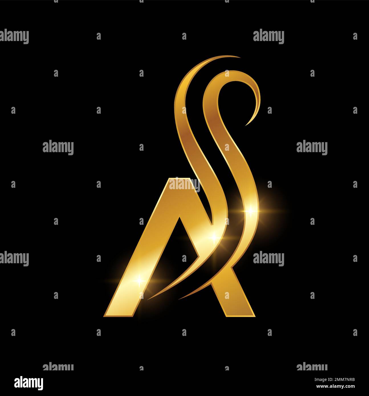 A vector illustration of Golden Luxury Logo Monogram Initial Letter A ...