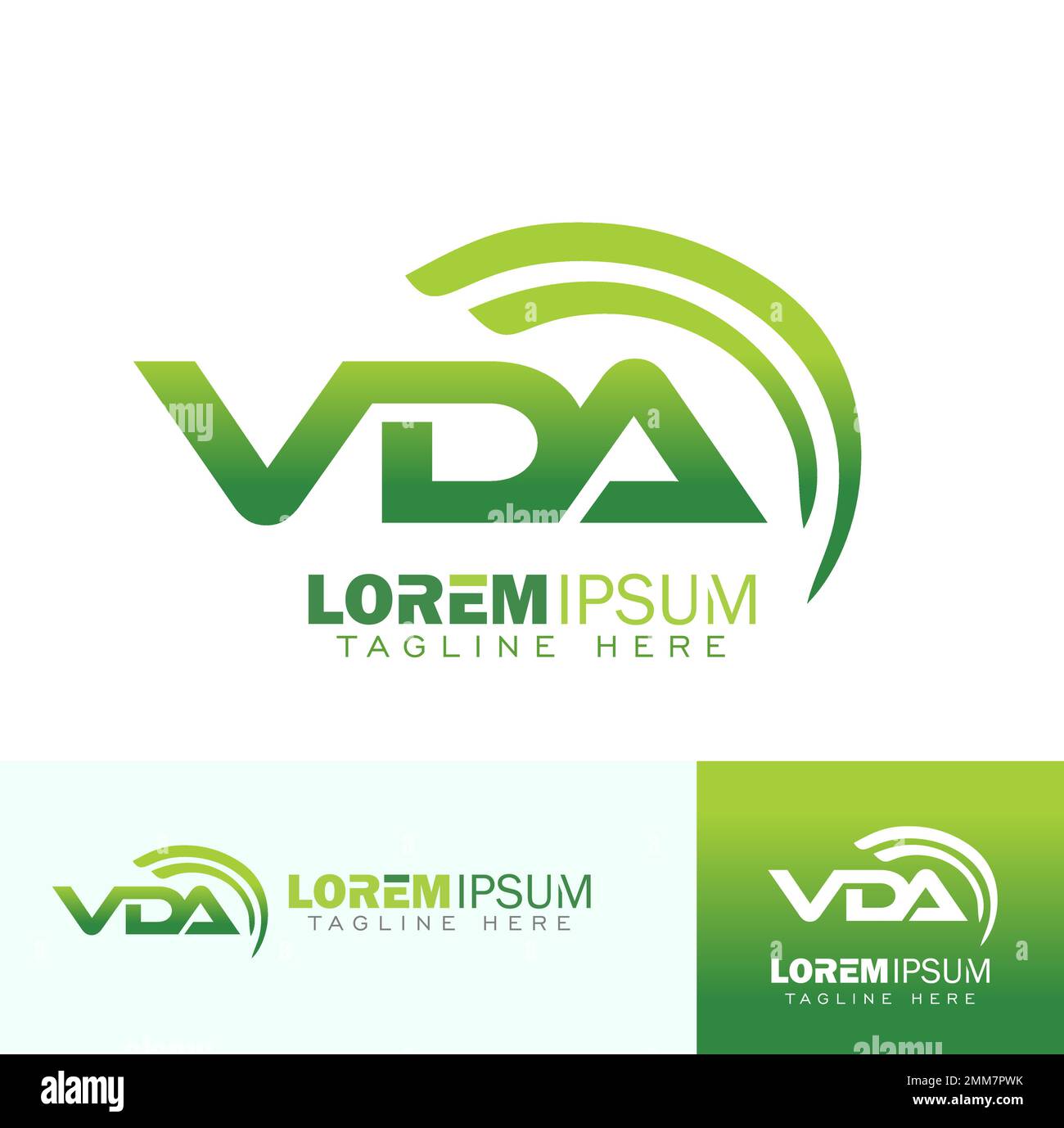 A vector illustration set of VDA Monogram Initial Logo Sign Stock Vector