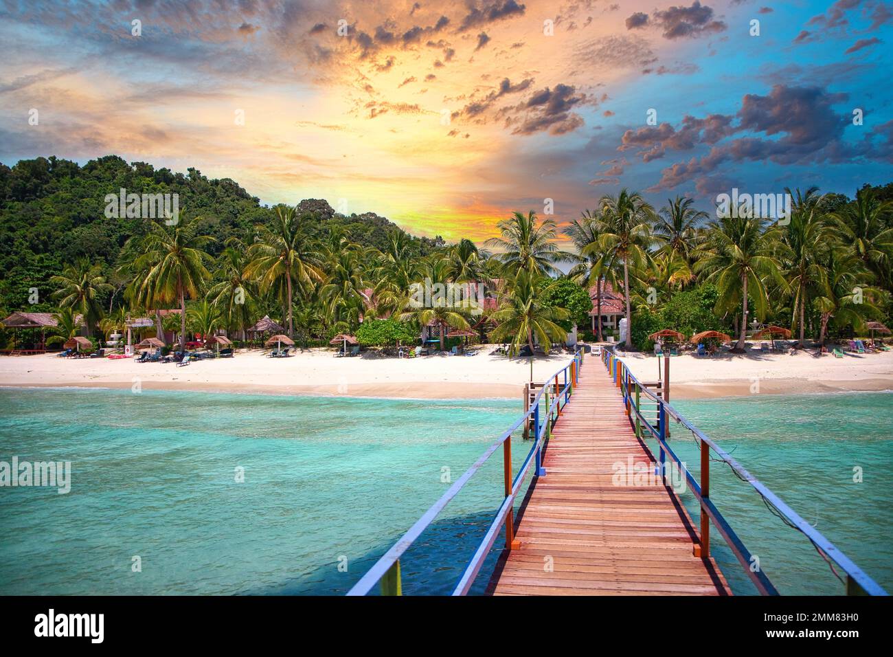 Exotic Redang Island in Malaysia at sunset Stock Photo