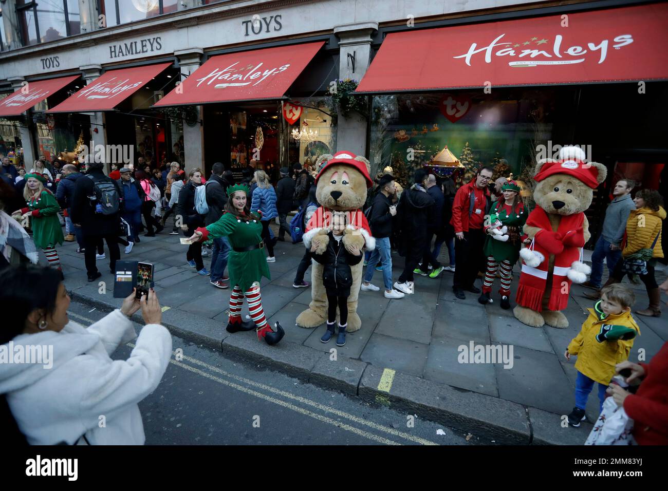 Hattie, left, and Hamley the resident bears of the Hamleys toy store