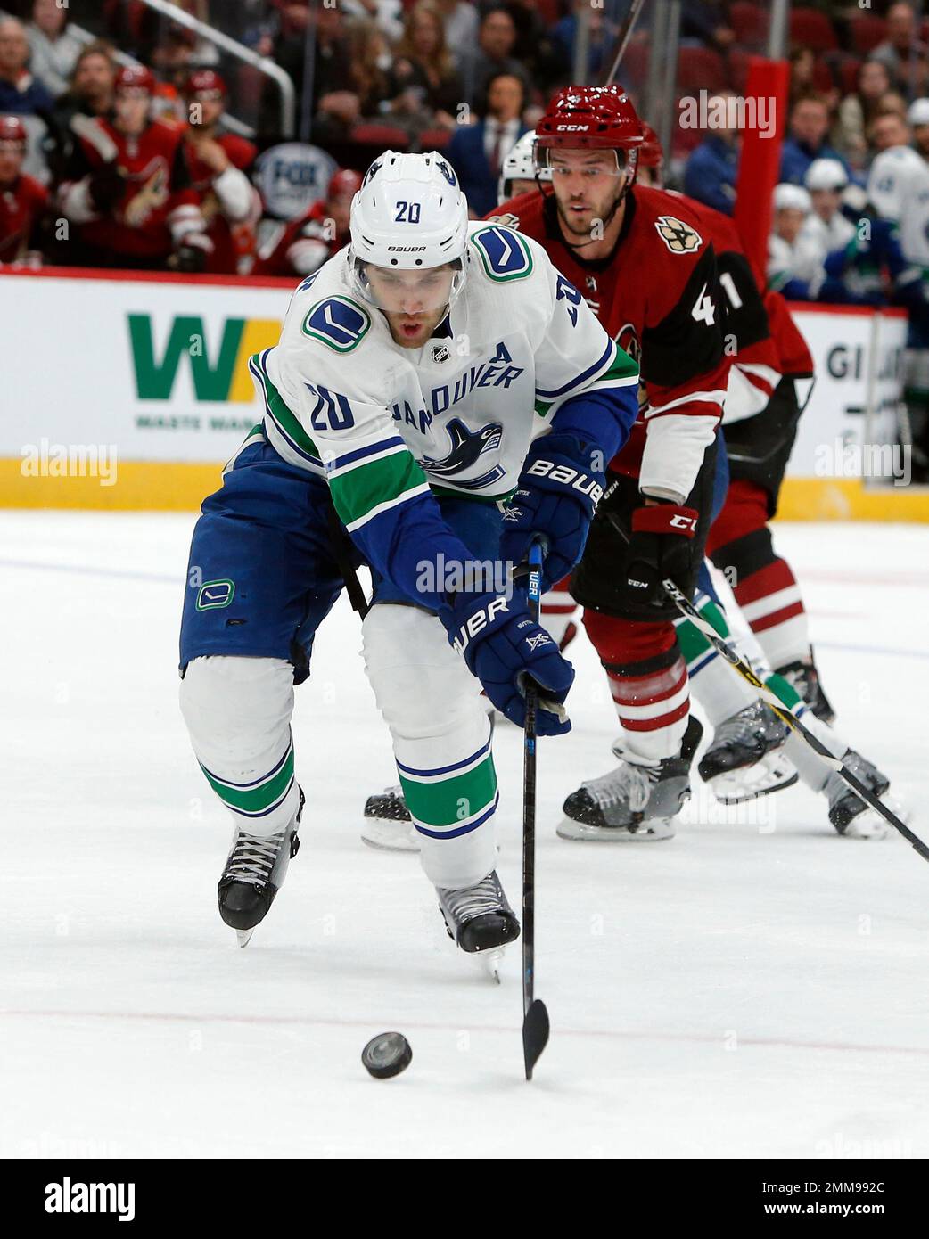 Vancouver Canucks center Brandon Sutter (20) in the third period during an NHL  hockey game against