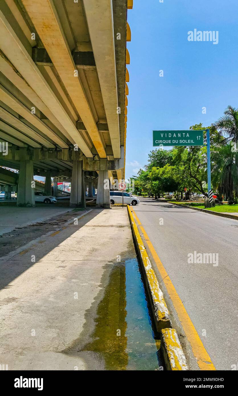 Playa del Carmen Mexico 12. July 2021 Typical Highway Freeway bridge