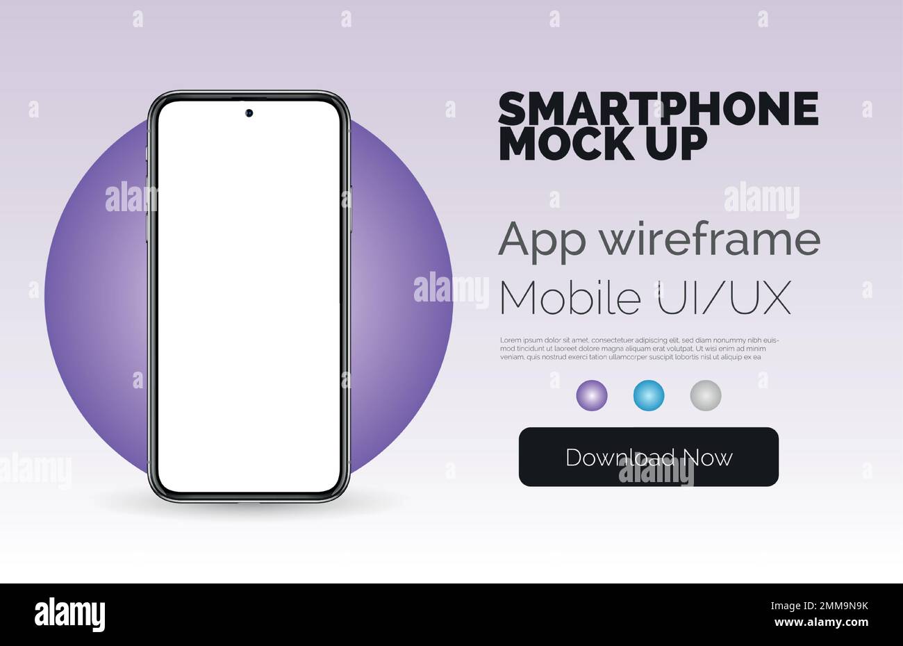 Mock up smart phone with white copyspace for infographics or UI design ...