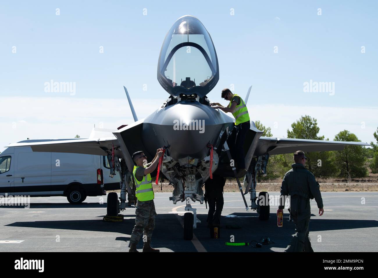 U.S. Air Force F-35A Lightning II maintainers assigned to the 495th ...