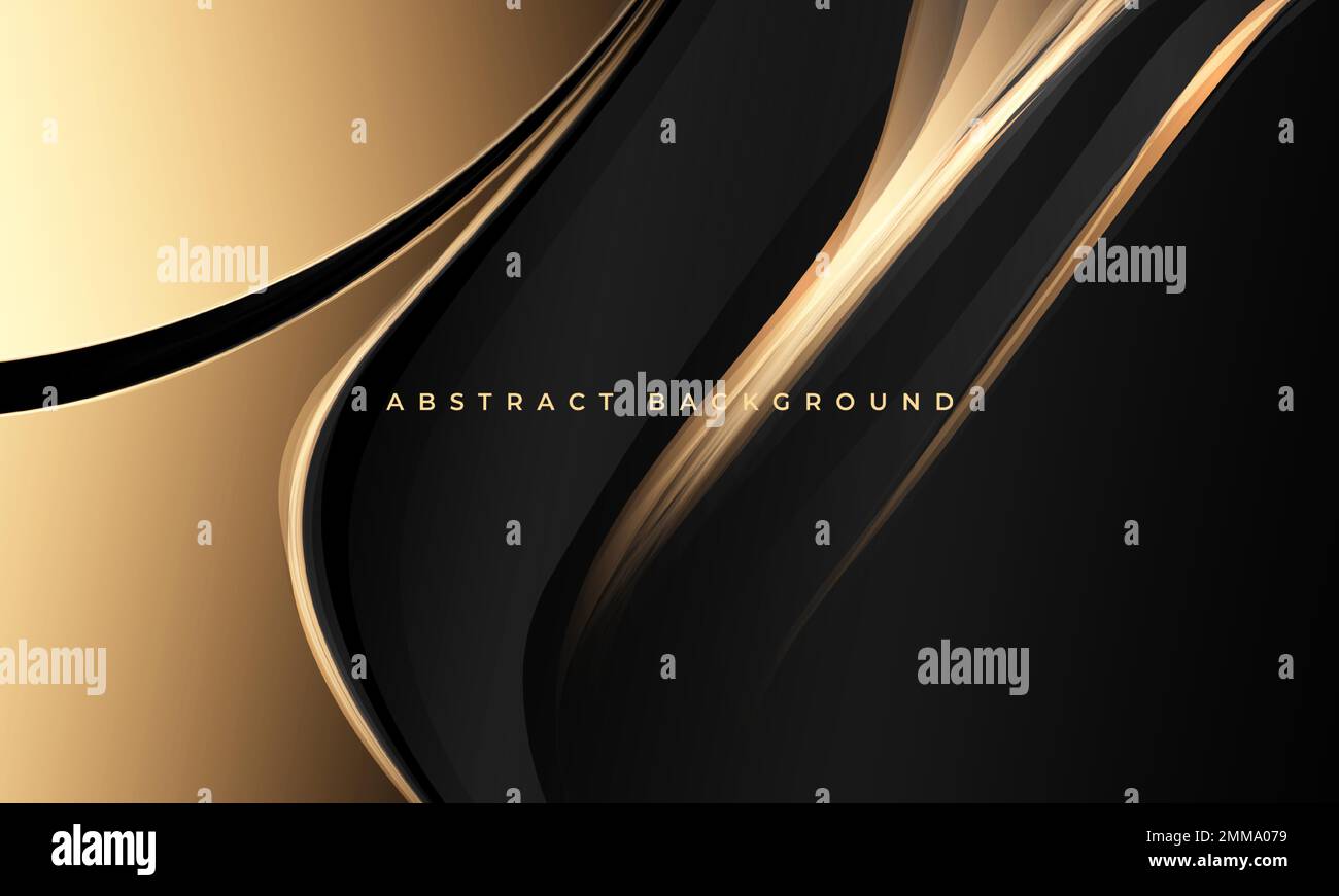 Elegant black and gold luxury abstract background with golden lines and ...