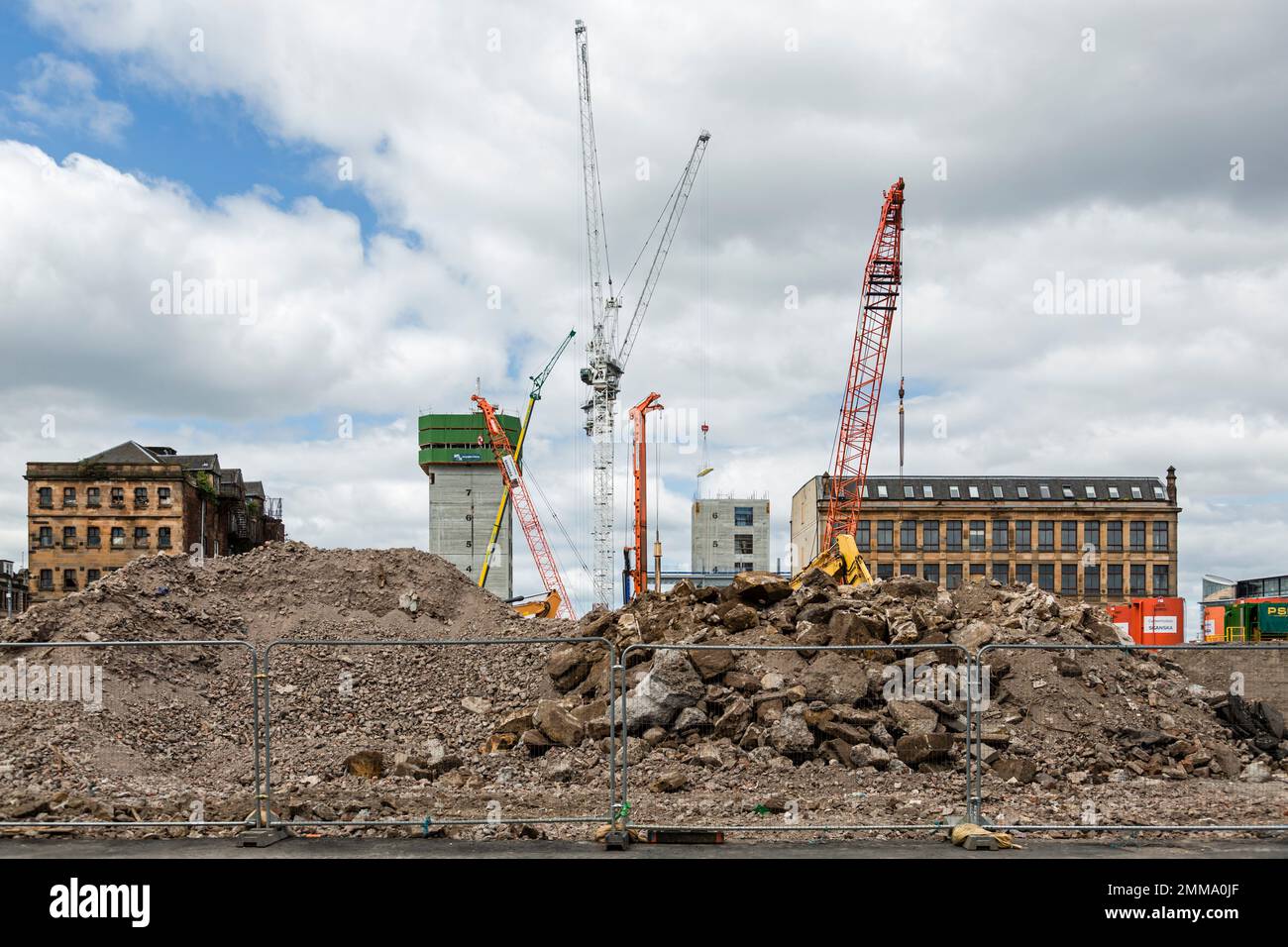 Construction site, Glasgow, Scotland, UK, Europe Stock Photo